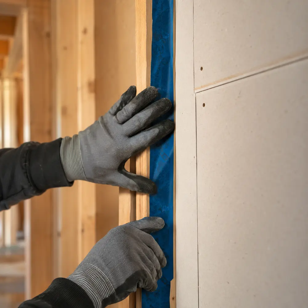 Airtightness tape sealing a junction in the roof structure