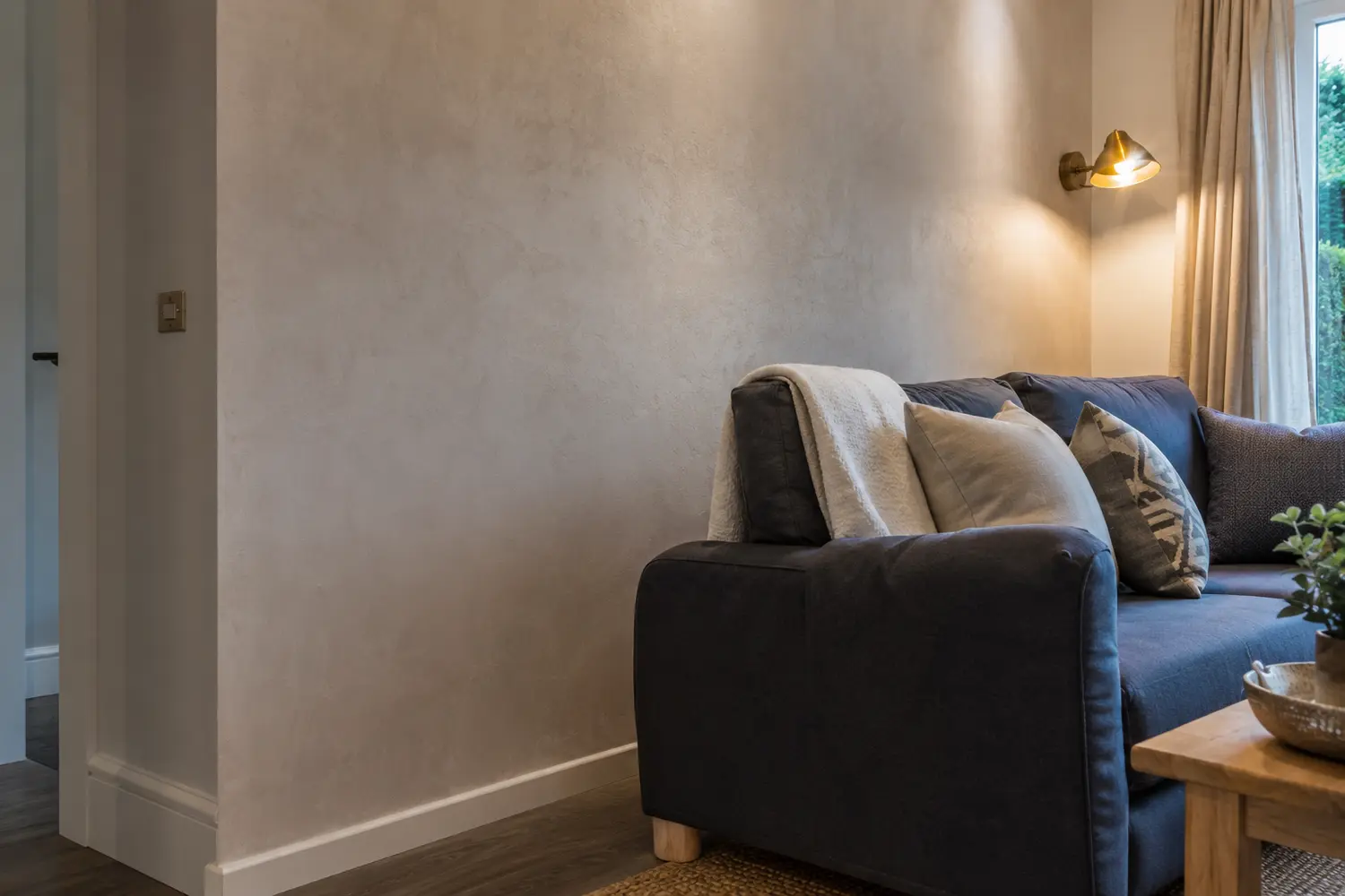 Dry-lined wall skimmed and ready to decorate