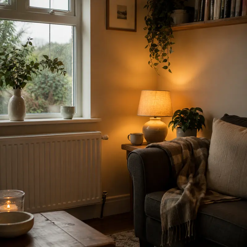 A warm finished ground-floor room